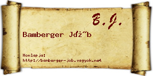 Bamberger Jób névjegykártya